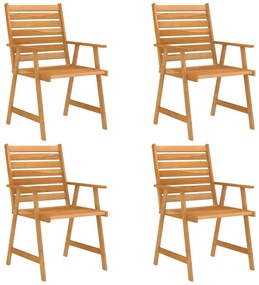 5 pcs conjunto de jantar para jardim madeira de acácia maciça