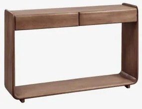 Consola De Entrada Retangular 120x30 Cm Em Madeira Tinsley Castanho-acácia Escuro - Sklum