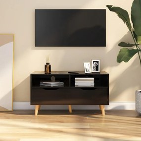 Móvel de TV 90x40x48,5 cm derivados de madeira preto brilhante