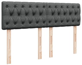 Cama com molas/colchão 140x200 cm tecido cinzento-escuro