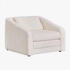 Poltrona-cama Em Tecido Bouclé Dalila Bouclé Branco Pérola - Sklum
