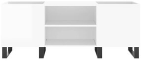 Armário p/ discos 121x38x48 cm deriv. madeira branco brilhante