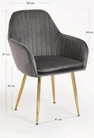 Cadeira Chic Golden - Cinza escuro