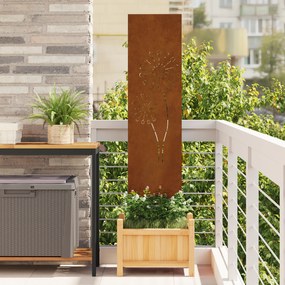 vidaXL Painel Decorativo de Jardim Ferro Enferrujado 32 x 140 cm