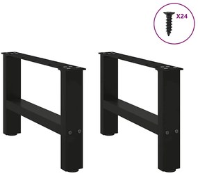 Pés para mesa de centro pretos 2 peças 50x(30-31) cm aço