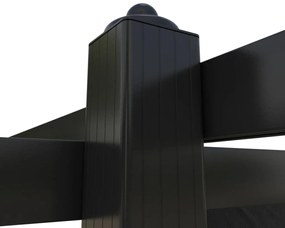 Gazebo de jardim com telhado retrátil 3x3 m antracite