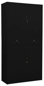 vidaXL Armário de escritório 90x40x180 cm aço preto