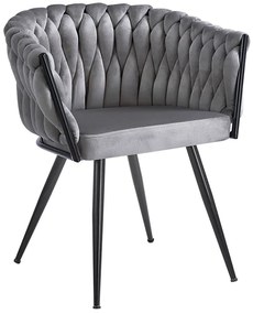 Cadeira Widny Black Veludo - Cinza escuro