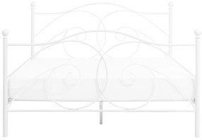 Cama de casal em metal branco 140 x 200 cm DINARD Beliani