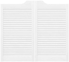 Portas de batente design de persiana 2-Par 90x100 cm branco