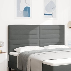 Cabeceira Design Linhas Cinza Escuro 180 cm Tecido