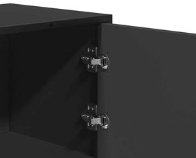 Armário alto 68x35x106,5 cm derivados madeira e metal preto