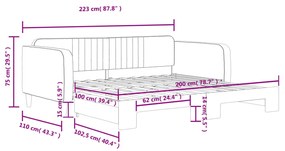 Sofá-cama com gavetão 100x200 cm veludo amarelo