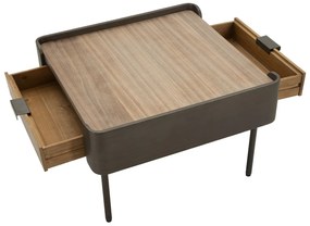 MESA DE CENTRO TORONTO 60X60X41 CM CINZENTO E CASTANHO