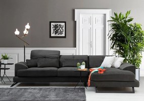 Sofá de Canto Frido – Antracite – 308 cm x 190 cm