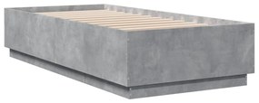 Estrutura de cama 90x200 cm derivados de madeira cinza sonoma