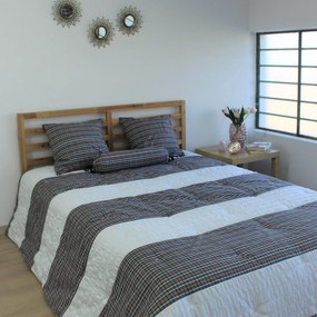 Edredão Decorativo Algodão Quadrados