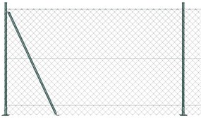 vidaXL Poste de Cerca Verde 10 x 1,5 m (malha de 60 x 60 mm) Aço e PVC