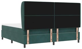 Cama Box com Colchão Verde Escuro 200 x 200 cm em Veludo