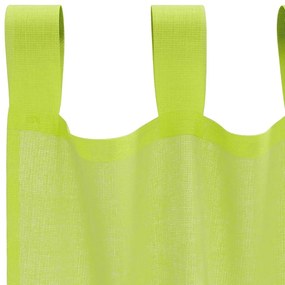 Cortinas de voile com aba 2 pcs verde-maçã