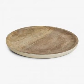 Bandeja Decorativa Redonda Ø30 Cm Em Madeira De Manga Fruela Madeira De Manga Clara - Sklum