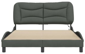 Estrutura de cama com LED sem colchão 140x190 cm tecido