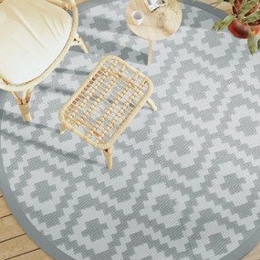 vidaXL Tapete de exterior Ø200 cm ARAKIL PP cinzento