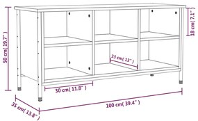 Sapateira Kiri - Com 6 Compartimentos - Cor Cinzento Sonoma - 100x35x5