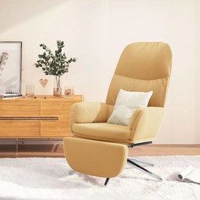 vidaXL Cadeira descanso c/ apoio p/ pés camurça artificial branco nata