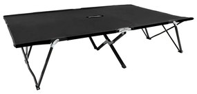 vidaXL Espreguiçadeira/cama dobrável para 2 pessoas aço preto