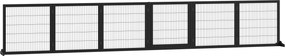 Barreira de segurança para cães 432 x 36 x 70 cm barreira dobrável de 6 painéis com pés amovíveis, preta