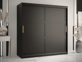 Roupeiro Ferfere 101, Preto, 200x180x62cm, 149 kg, Portas para roupeiro: Deslizante, Número de prateleiras: 9, Número de prateleiras: 9