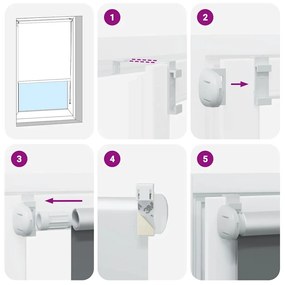 Persiana de enrolar 55x210 cm largura tecido 50,7 cm poliéster