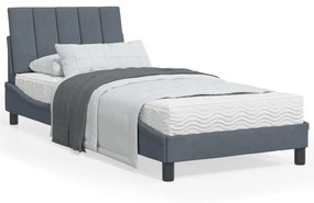 vidaXL Estrutura de cama sem colchão Hanko 90x190 cm veludo cinzento-escuro