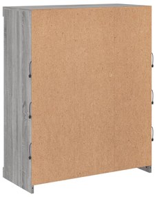 Aparador com luzes LED 81x37x100 cm cinzento sonoma