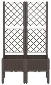 Vaso/floreira de jardim c/ treliça 80x40x142 cm PP castanho