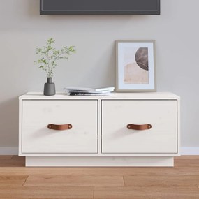 vidaXL Móvel de TV 80x34x35 cm madeira de pinho maciça branco