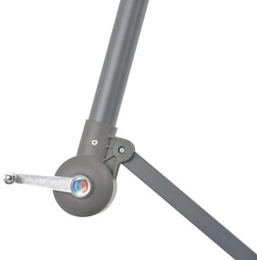 Guarda-sol cantilever c/ poste alumínio 300cm cinza-acastanhado