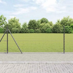 vidaXL Cerca Euro com 7 Postes Flangeados 0.8x10 m Aço Galvanizado