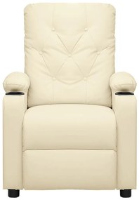 Poltrona de massagens elétrica couro artificial cor creme
