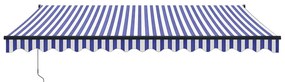 Toldo retrátil automático com 4x3 m azul e branco