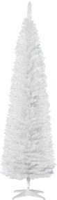 Árvore de Natal Artificial 210 cm Ignífugo com 199 Ramos de PVC Decoração de Natal para Interiores Branco