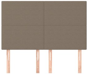Cabeceira cama 4 pcs tecido 72x5x78/88 cm cinzento-acastanhado