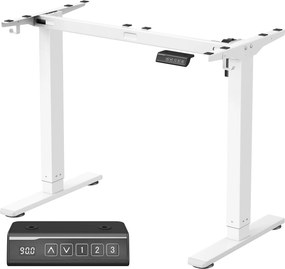 Secretária com altura ajustável eletricamente (SEM TAMPO) 59,6 x 90-140 x 72-120 cm Branco