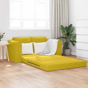 vidaXL Sofá-camas de chão 2 em 1 Amarelo 148x71x83 cm Veludo