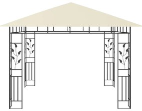 Gazebo com rede mosquiteira 3x3x2,73 m 180 g/m² creme