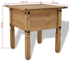 Mesa de apoio Corona Range 53,5x53,5x55 cm pinho mexicano