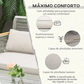 Conjunto Lounge Madalena em Vime - 2 Cadeiras, 1 Sofá e 1 Mesa - Desig