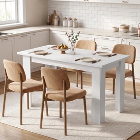 Mesa de Jantar com Tampo Elevável (CADEIRAS NÃO INCLUIDAS), 120 x 60 x 75,5 cm, Arrumação Oculta, Branco