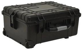 51797 vidaXL Mala de viagem com rodas 58x45x27 cm PP preto